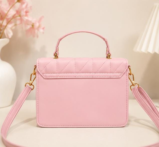 Elegant Quilted Pink Handbag