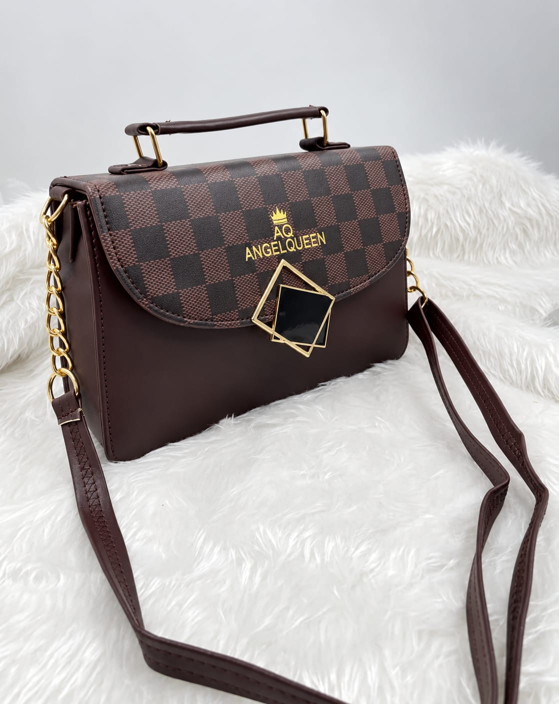 Classic Checkered Crossbody Handbag